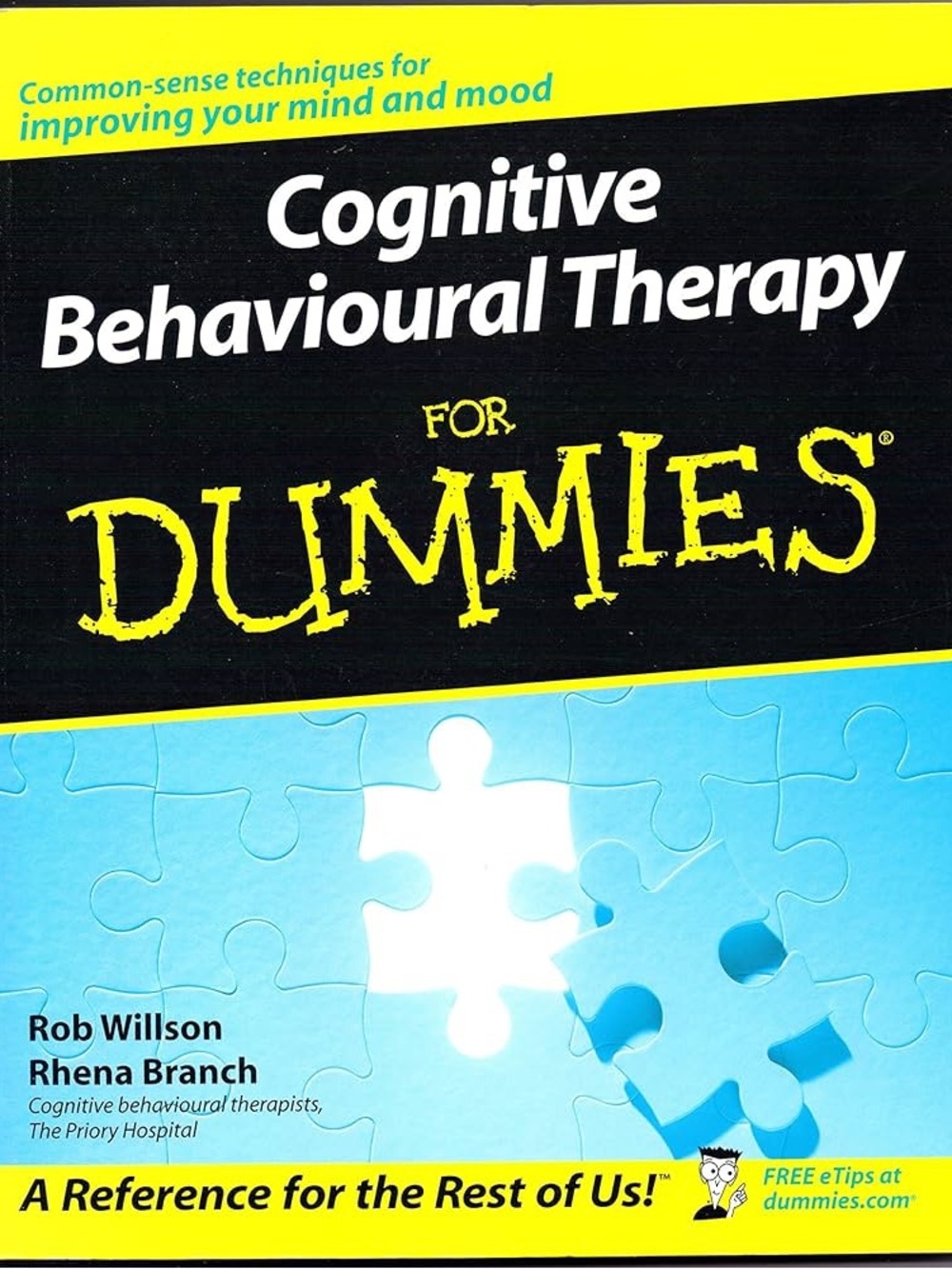 3/$25 Cognitive Behavioural Therapy For Dummies - Bright Black & Yellow Cover